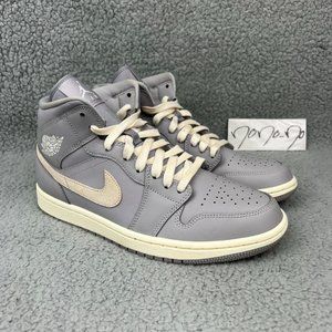 Jordan 1 Mid Mens 8 Shoes Atmosphere Grey Light Bone Pale Ivory Nike Air 2019 2
